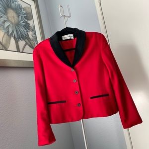 EVAN PICONE Vintage Red and Black Blazer EUC